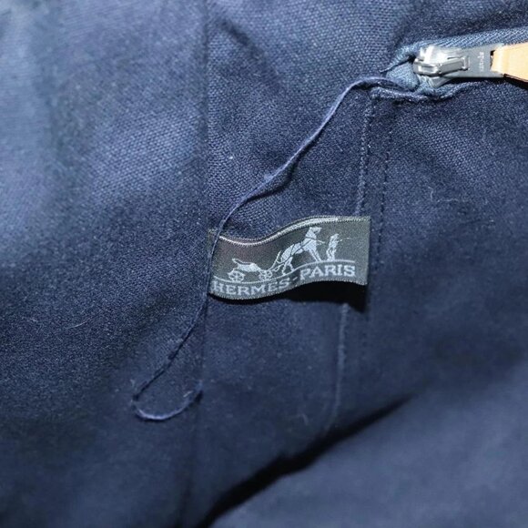 HERMES Fourre Tout MM Hand Bag Canvas Navy Auth 135189 - Picture 10 of 16